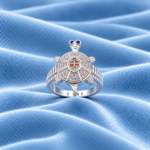 **edit silver ring with light velvet background**