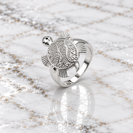 Pure Silver Tortoise Ring – Symbol of Wisdom & Prosperity
