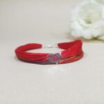 925 Sterling Silver Men's Dhaga Moli RAM Logo Bracelet