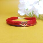 925 Sterling Silver Men's Dhaga Moli RAM Logo Bracelet