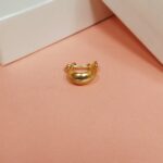 Bold Brilliance: Pure Silver Men's Golden Earring(single peice)