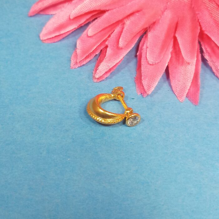 Bold Brilliance: Pure Silver Men's Golden Earring(single peice)