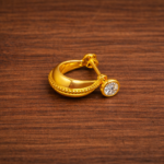 Bold Brilliance: Pure Silver Men's Golden Earring(single peice)