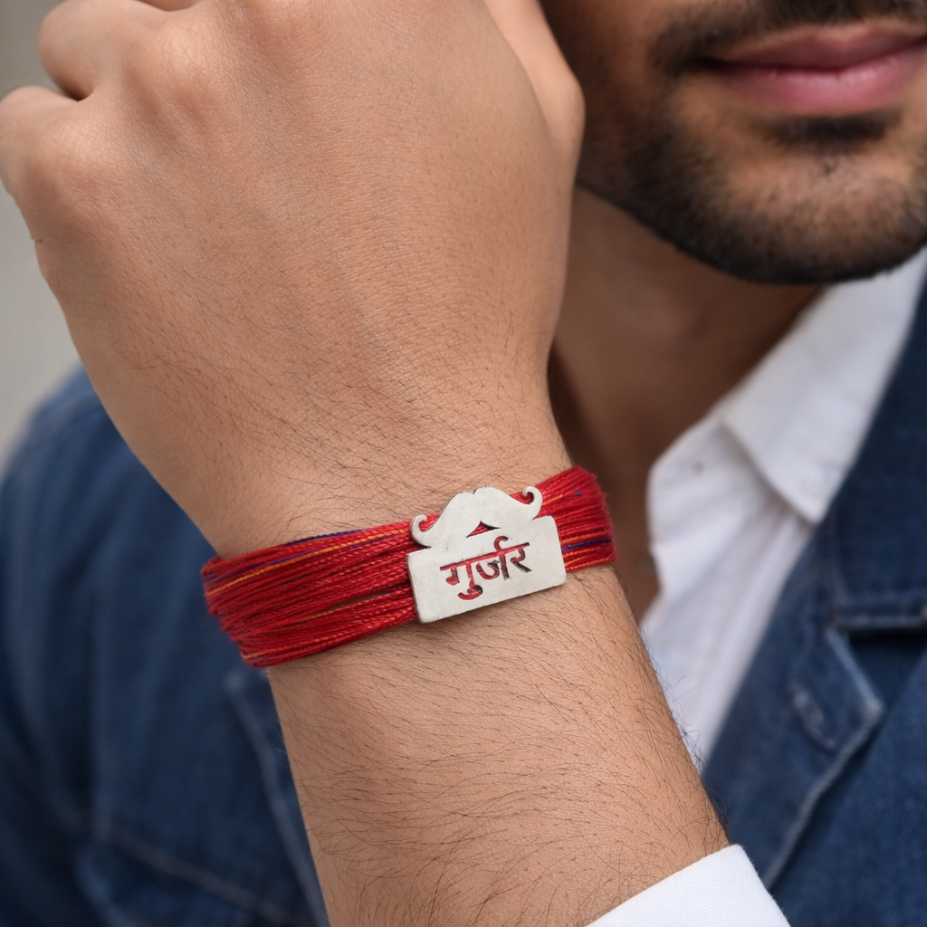 ChatGPT Image Jan 15, 2026, 10_44_56 AM 925 Sterling Silver Men's Dhaga Moli GURJAR Logo Bracelet