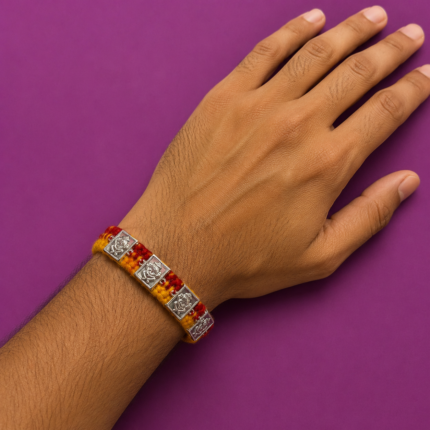 Traditional Pure Silver Ganesh Rakhi – Handcrafted with Love