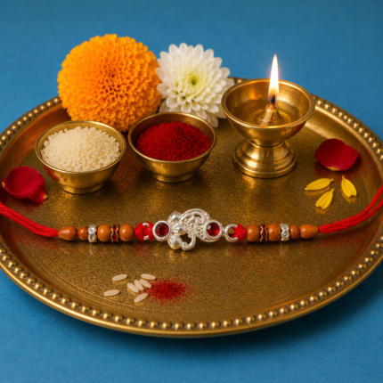 Elegant Freestyle Pure Silver Rakhi with Designer Touch