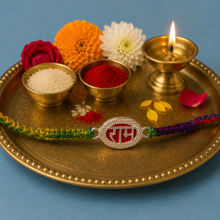 Elegant Pure Silver Ram Rakhi – A Bond of Purity & Tradition