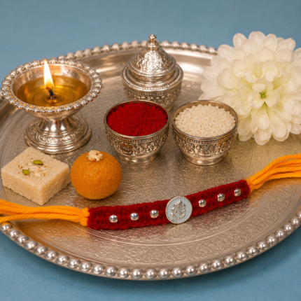 Silver Ganesha With Ball Rakhi – A Thread of Love & Purity