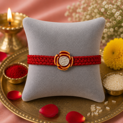 Timeless Saankhiya Silver Rakhi – A Pure Thread of Love