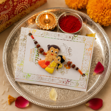 Pure Silver Chhota Bheem & Chutki Kids Rakhi