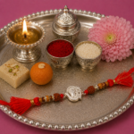 Pure Silver Ganesh Rakhi – Divine Blessings Rudraksh & Beads