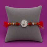 Pure Silver Ganesh Rakhi – Divine Blessings Rudraksh & Beads