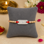 Divine Saakhiya Silver Rakhi with Red Thread
