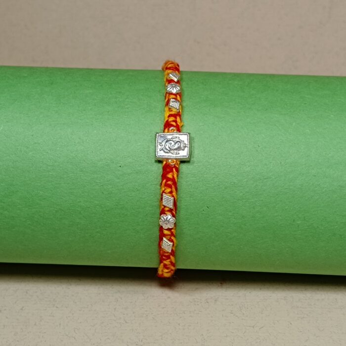 Ganesha with Six Peice Silver Rakhi – Symbol of Pure Love & Protection