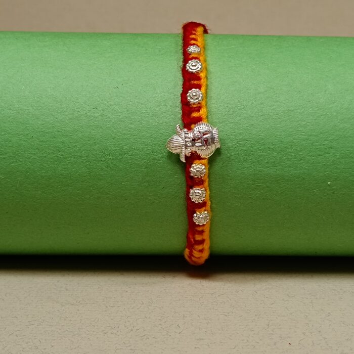 Kalash with Six Flower Silver Rakhi – A Pure Thread of Love