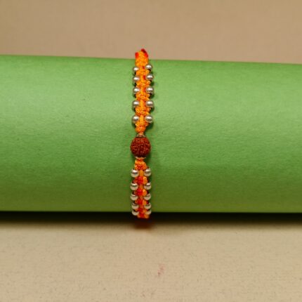 Rudraksh with silver Balls Rakhi – A Thread That Lasts Forever
