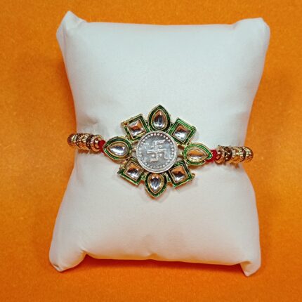 Sankhiya with Kundan Silver Rakhi – Tie the Bond of Purity & Love