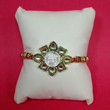 Sankhiya with Kundan Silver Rakhi – Tie the Bond of Purity & Love
