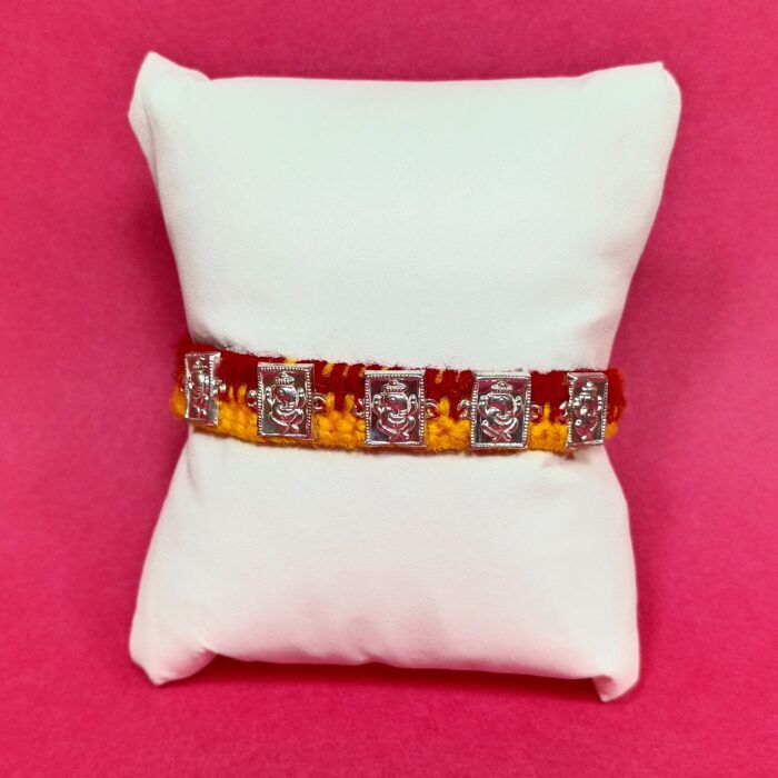 Traditional Pure Silver Ganesh Rakhi – Handcrafted with Love