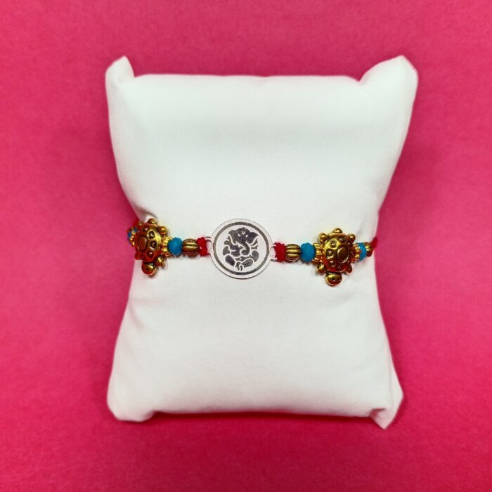 Ganesha with Turtle Silver Rakhi – A Timeless Bond of Love