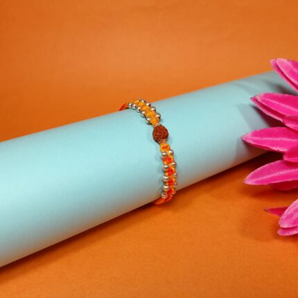 Rudraksh with silver Balls Rakhi – A Thread That Lasts Forever
