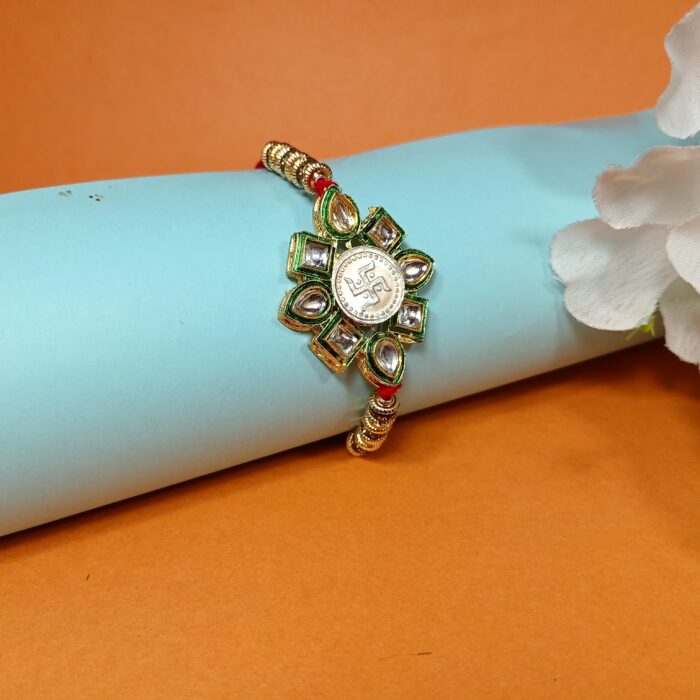 Sankhiya with Kundan Silver Rakhi – Tie the Bond of Purity & Love