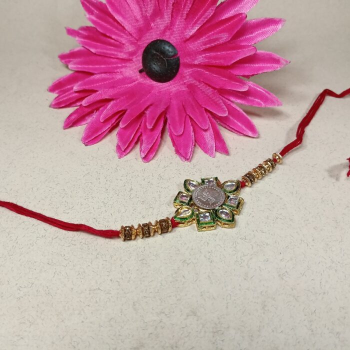 Sankhiya with Kundan Silver Rakhi – Tie the Bond of Purity & Love