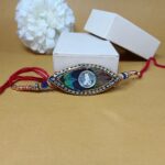 Krishna with Morpankh Silver Rakhi – A Bond That Shines Forever