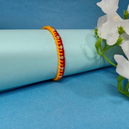 Traditional Handcrafted Moli Rakhi with Silver Polished Highlights