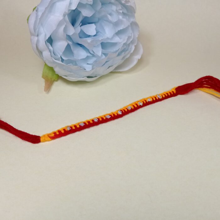 Traditional Handcrafted Moli Rakhi with Silver Polished Highlights
