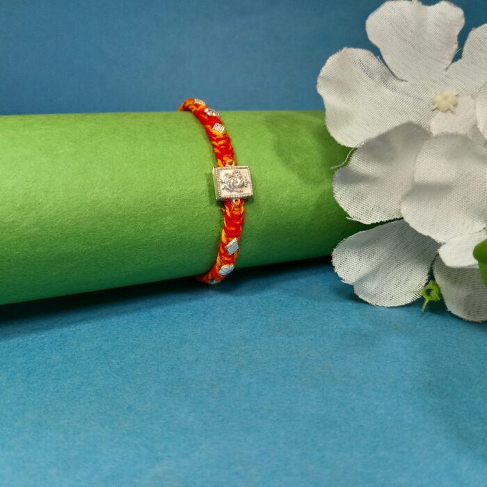 Pure Silver Ganesh Rakhi – Divine Blessings Thread
