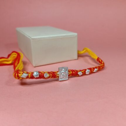 Pure Silver Ganesh Rakhi – Divine Blessings Thread