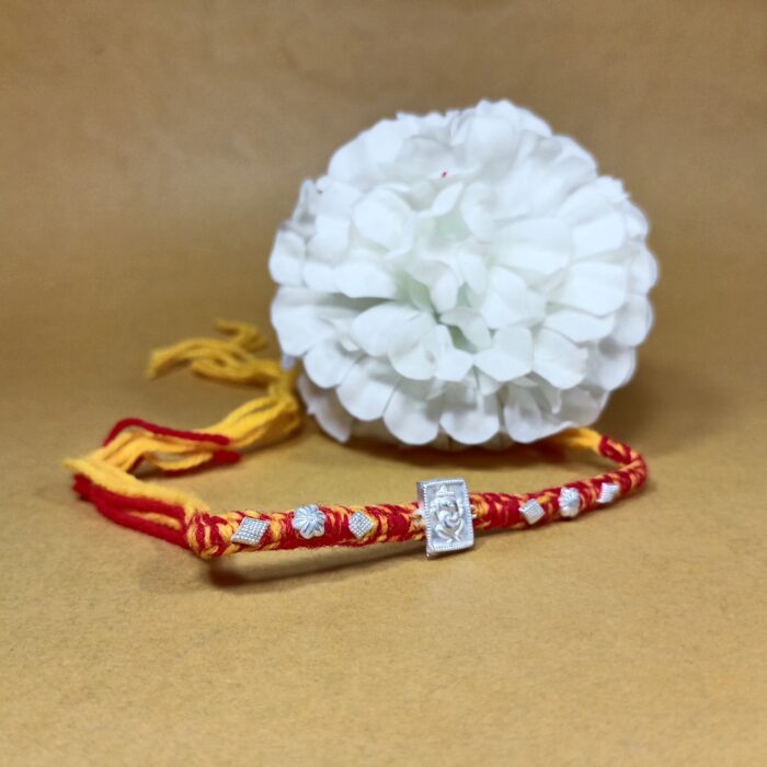 Pure Silver Ganesh Rakhi – Divine Blessings Thread