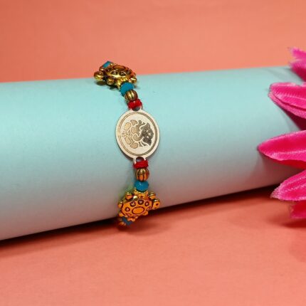 Ganesha with Turtle Silver Rakhi – A Timeless Bond of Love