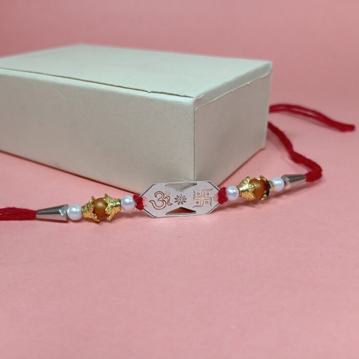 Pure Silver Om oue Sakhiya Rakhi – A Bond That Shines Forever