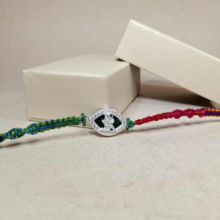 Pure Silver Krishna Dancing Rakhi – A Timeless Bond of Love