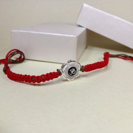 Divine Om Silver Rakhi