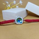 Auspicious Krishna Charm Silver Rakhi