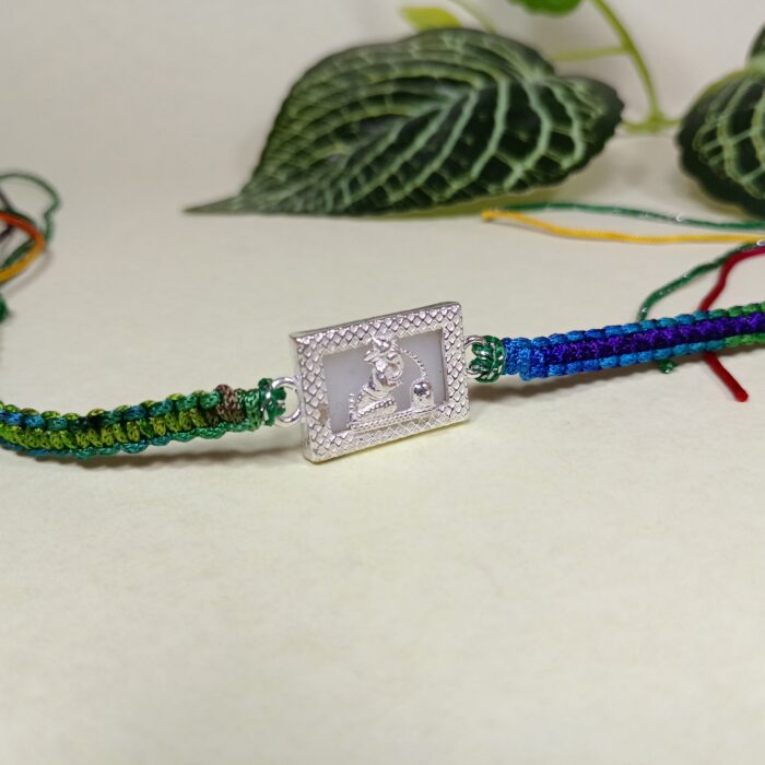 Auspicious Silver Rakhi with God Motif