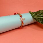 Pure Silver Lord shiv Rakhi with Sandalwood Beads & Decorative Tassels