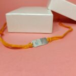 925 Silver Trishul-Damru Rakhi with Saffron Thread