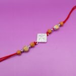 Pure Silver Rakhi with Beads & Dhaga
