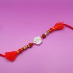 Pure Silver Ganesh Rakhi – Divine Blessings Rudraksh & Beads