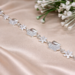 Pure Silver Floral Charm Bracelet