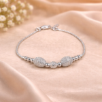 Pure Silver Beaded Charm Bracelet
