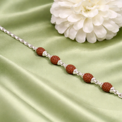 Pure Silver Rudraksha Bracelet – Spiritual & Elegant Design
