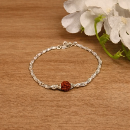 Pure Silver Rudraksha Design Bracelet for Men