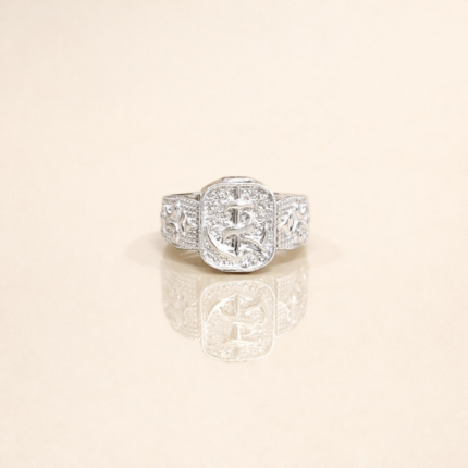 Pure Silver Stylish Ring – Anchor Engraved Design