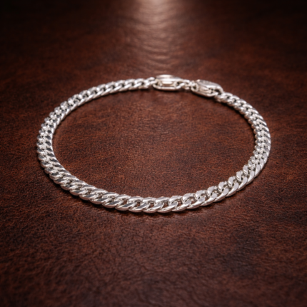 Pure Silver Curb Chain Bracelet
