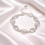 Pure Silver Textured Charm Bracelet